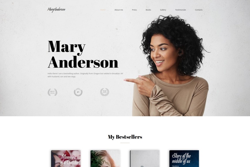 Book Writer Website Template for Authors MotoCMS