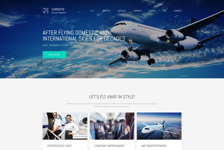 Private Jet Website Template Motocms