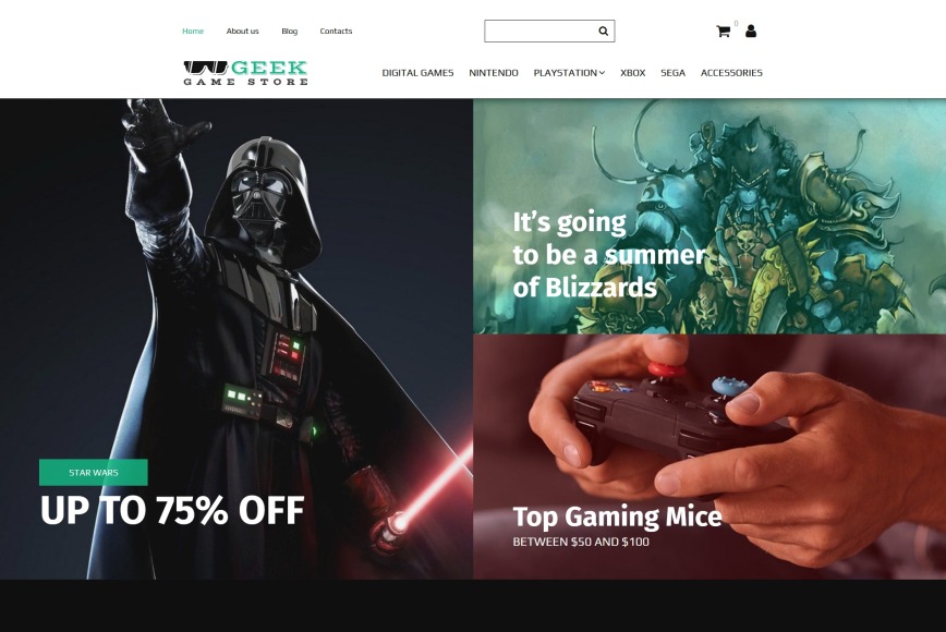 Game Store Website Template for Online Gameshops