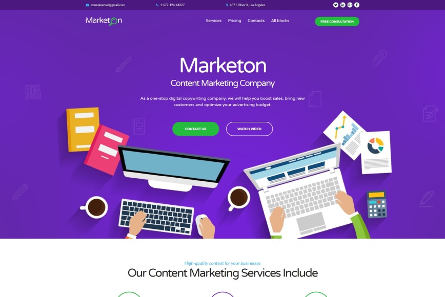 Marketing Agency Landing Page - MotoCMS