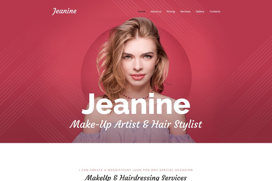 Makeup Artist Website Template For