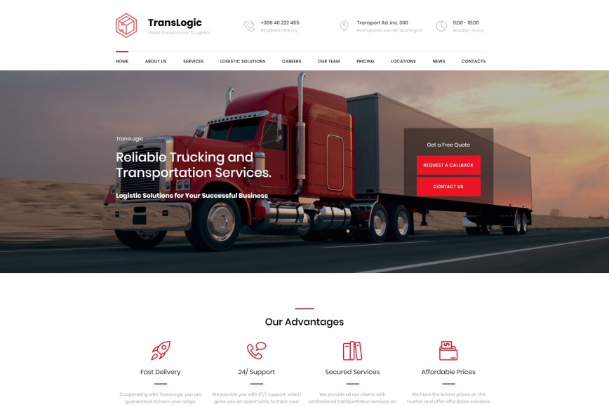 Trucking Company Website Template