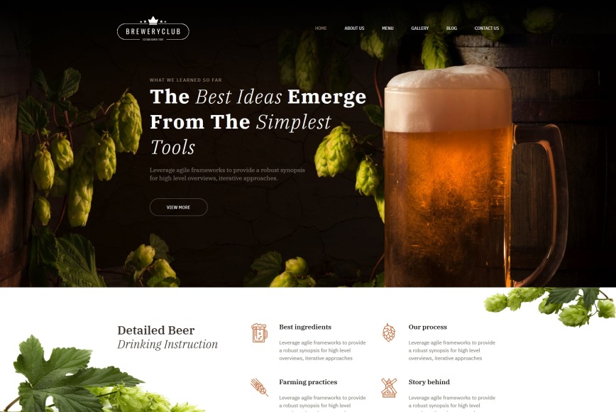 Beer site Design for Craft Beer Pubs MotoCMS