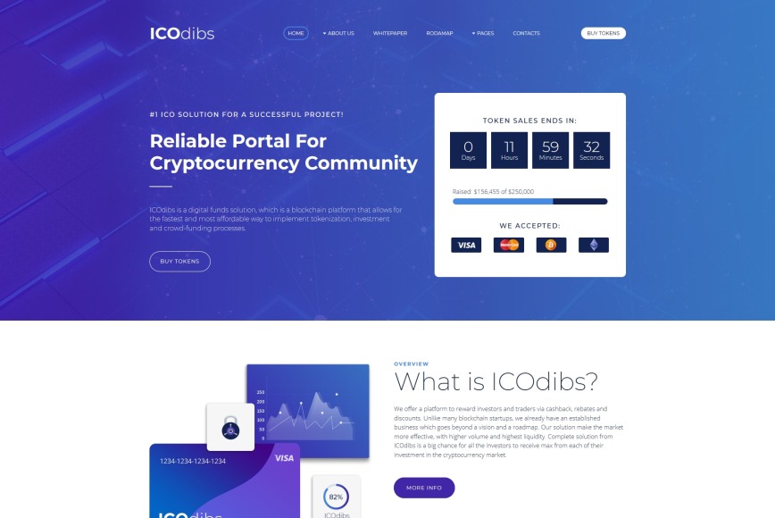 ICO Website Template for Cryptocurrency Websites MotoCMS