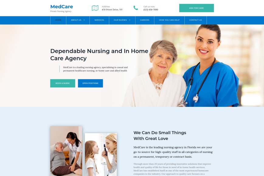 Nursing site Template MotoCMS