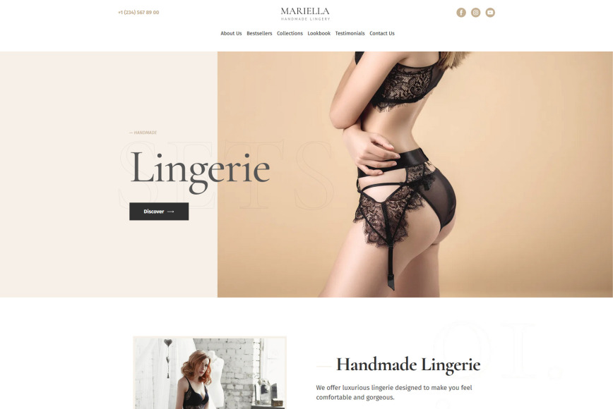 Women Lingerie Website Design - MotoCMS