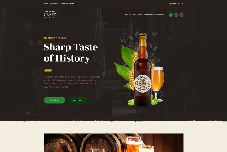 Craft Brewery Website Design - MotoCMS