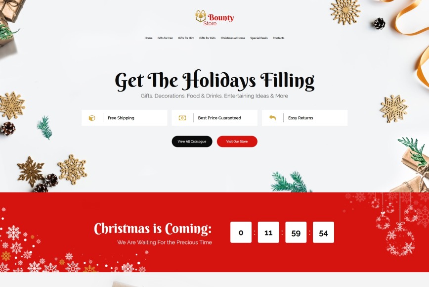 Christmas Landing Page Template for Gifts Store - MotoCMS