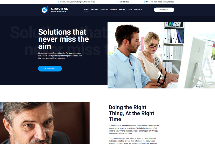 Finance Website Template for Financial Advisors - Gravitas - MotoCMS