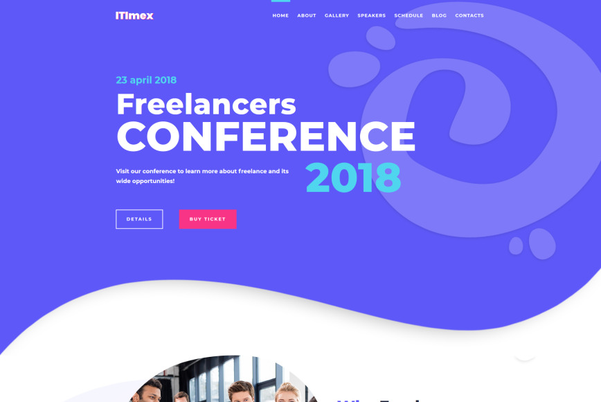 Conference Website Design Template for Freelance Event MotoCMS