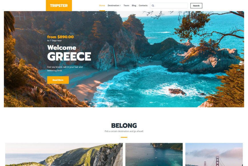 tourist spot web design