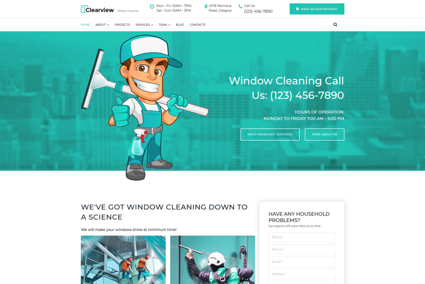 Window Cleaning Website Template MotoCMS