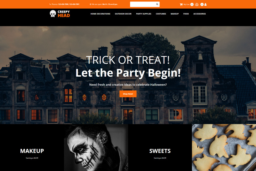 Horror Website Template for Spooky Halloween Shop MotoCMS