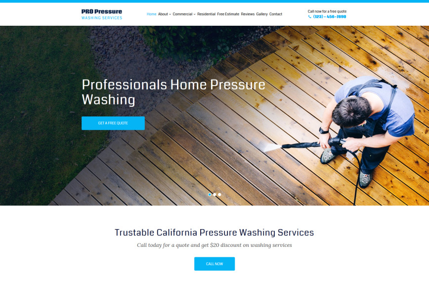 Pressure Washing Website Template MotoCMS