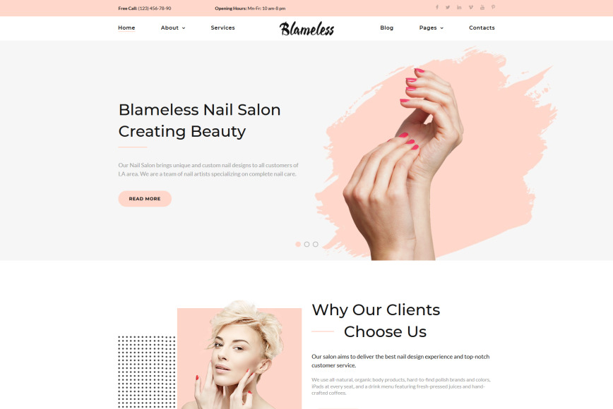 11+ Nail Salon WordPress Themes for Beauty Salon and Massage Parlors