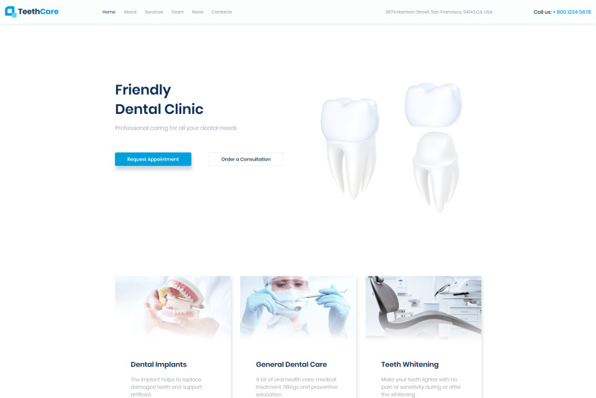 Dental Web Template for Dentistry MotoCMS