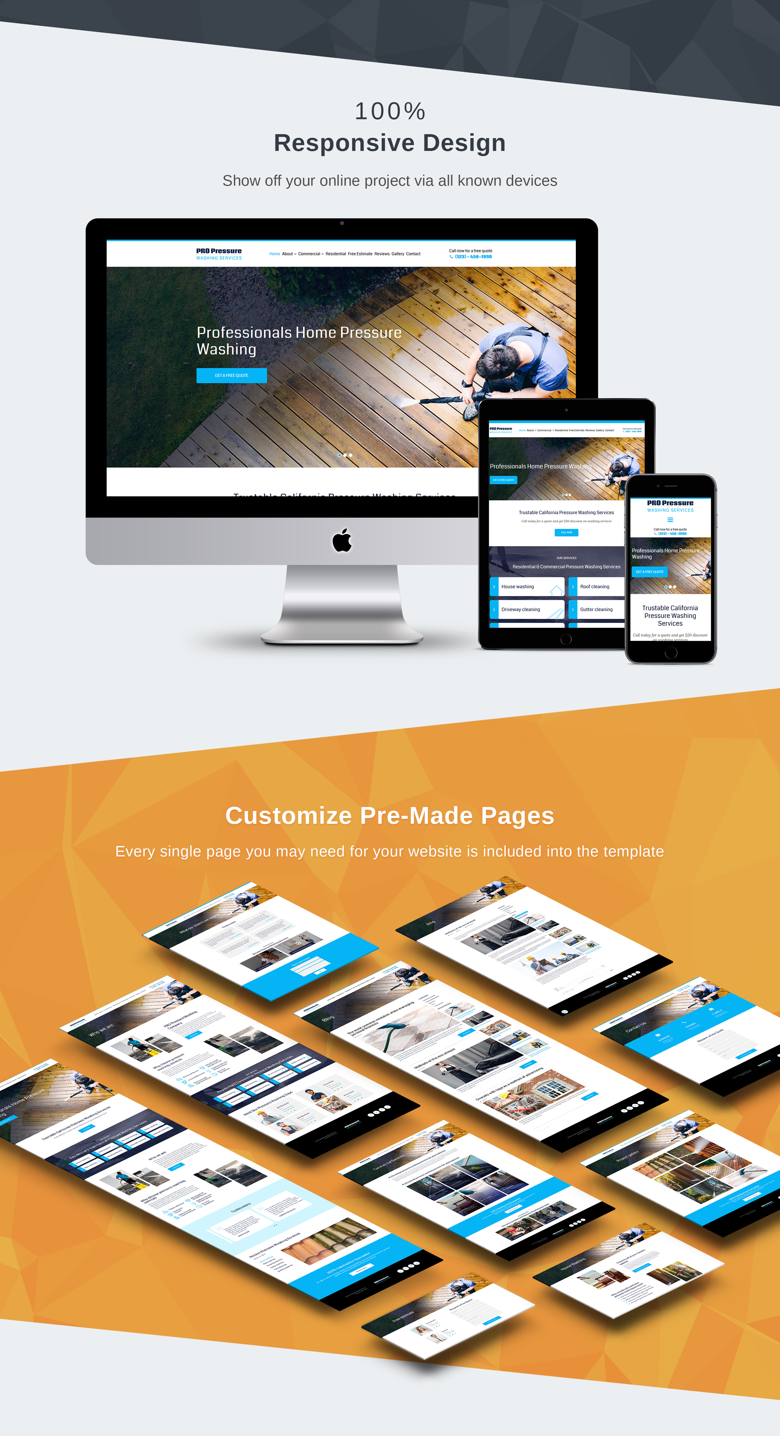 Pressure Washing Website Template MotoCMS