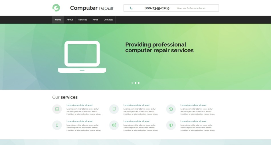 Computers site Templates PC Repair MotoCMS